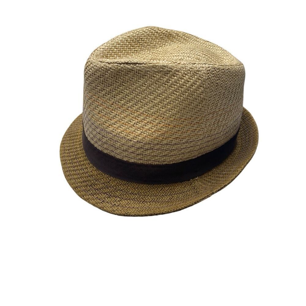 Short Brim Paper Straw Fedora Hat Summer Vacation Beach Travel Formal Costume